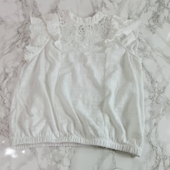 Express White Lace Pieced Mock Neck Top Size XS - Picture 15 of 17